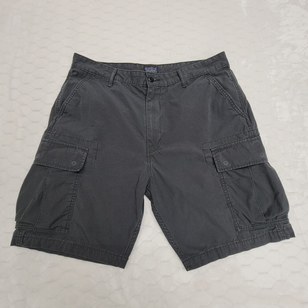 Levis Mens 36 Charcoal Gray Ripstop Cargo Shorts Multi Pocket Utility